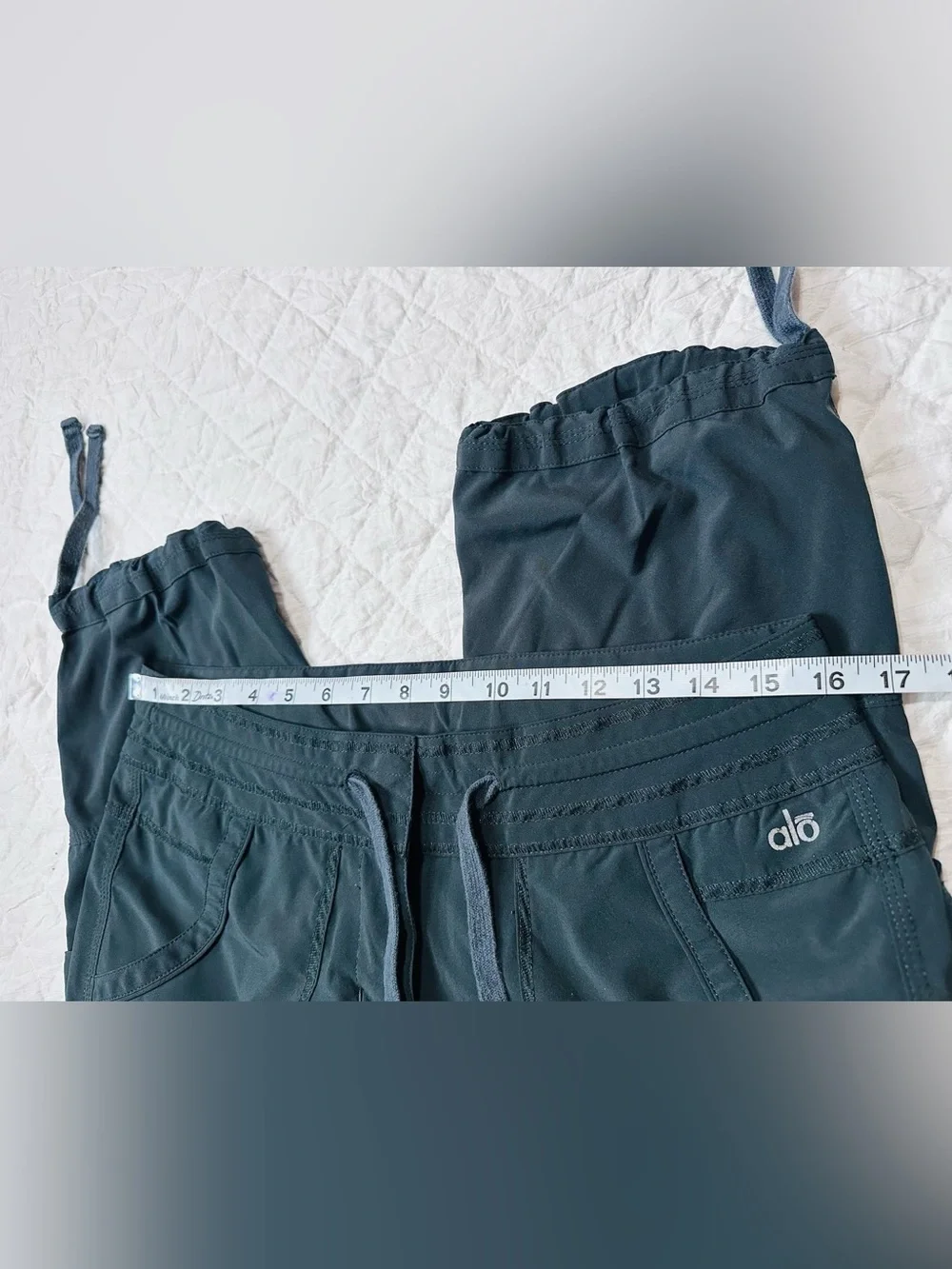 ALO Navy Black Cargo Capris